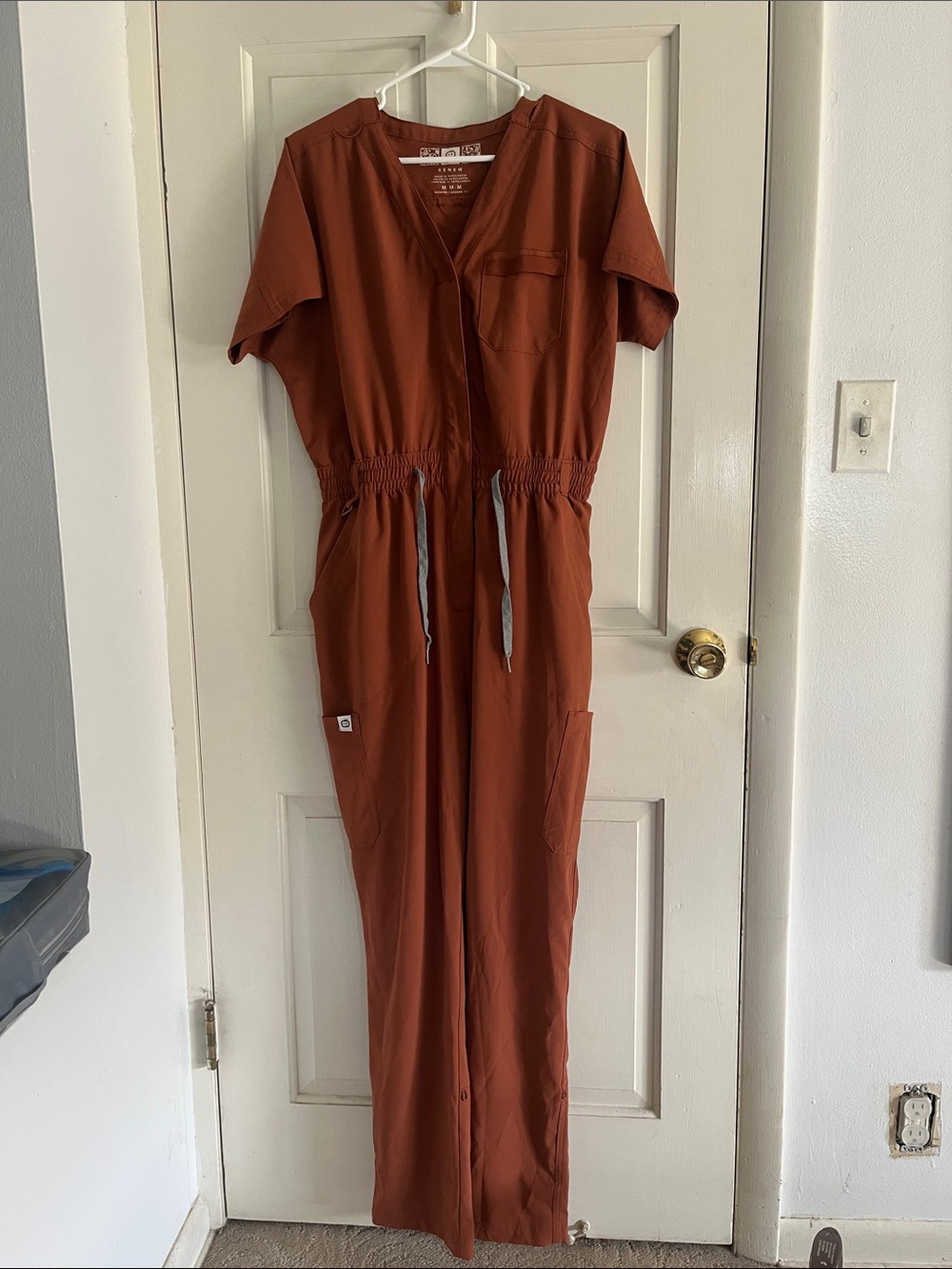Rust Orange Utility work Scrub Jumpsuit